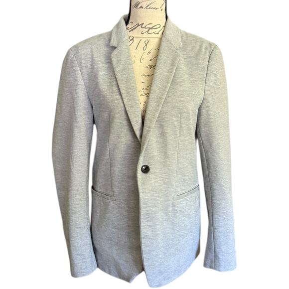 Zara Gray Comfort Jacket Single Button Blazer Size Medium - Picture 1 of 6